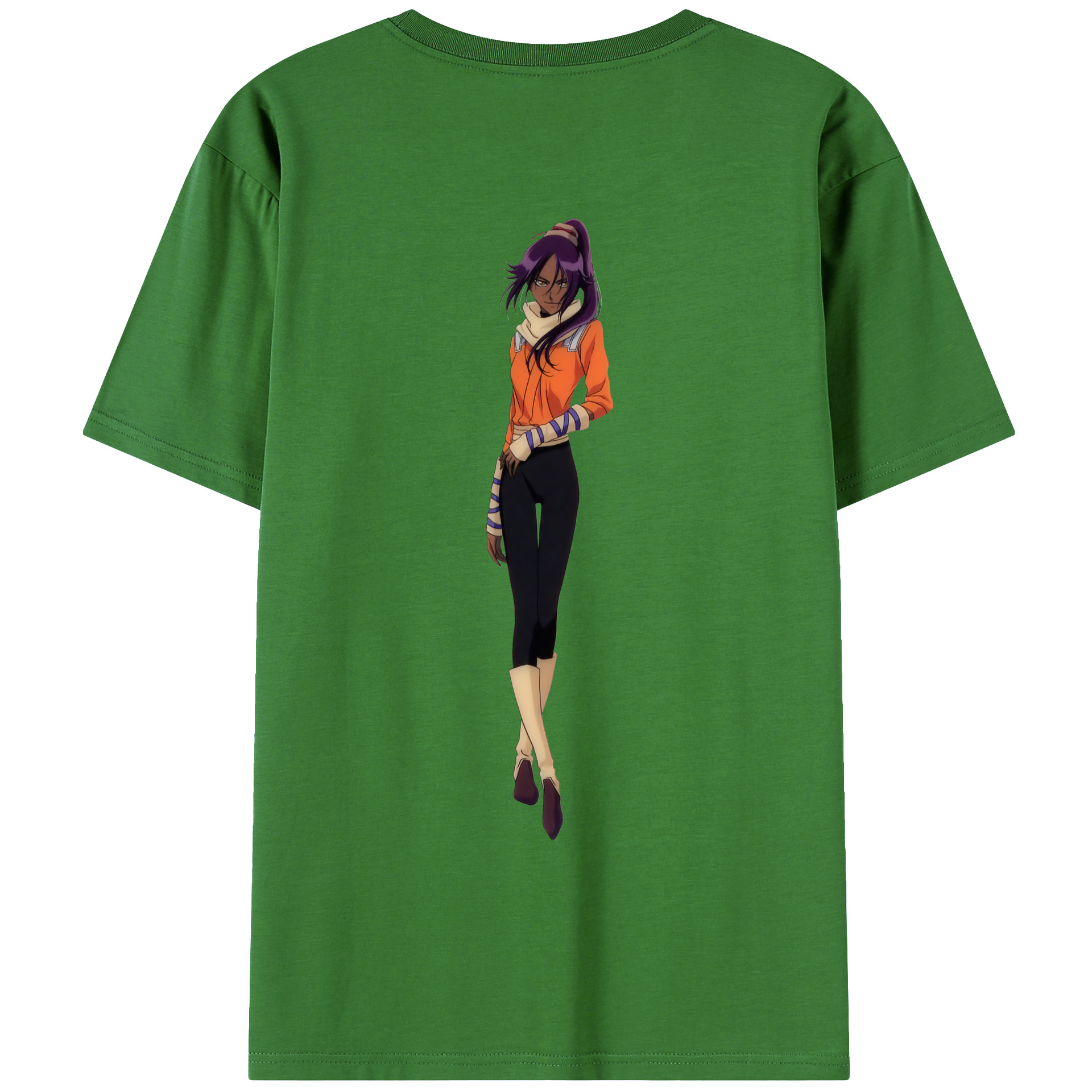 （画像用） ブリーチ 四楓院 夜一（しほういん よるいち） BLEACH Shihouin Yoruichi レディース半袖Tシャツ(バックプリント)